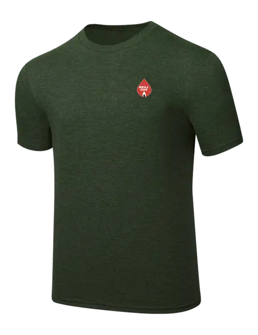 Simply Soft Heathered Forest Green 4.5oz  Poly/Combed Ring Spun Cotton T-Shirt w/Neill Gas Logo