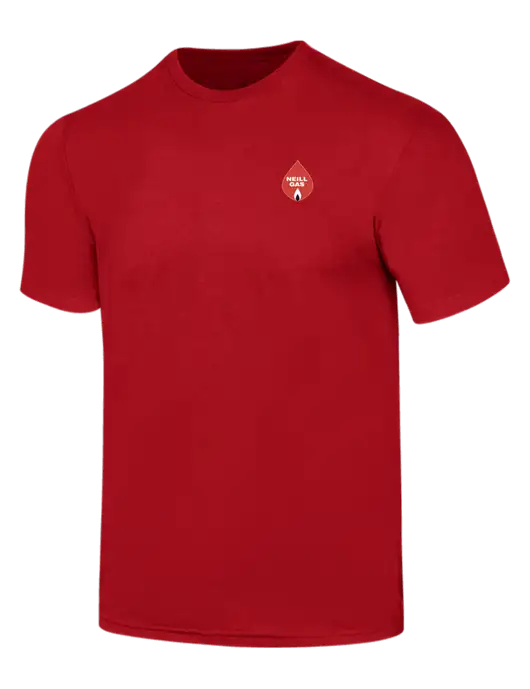 Simply Soft Red 4.5oz  Poly/Combed Ring Spun Cotton T-Shirt w/Neill Gas Logo
