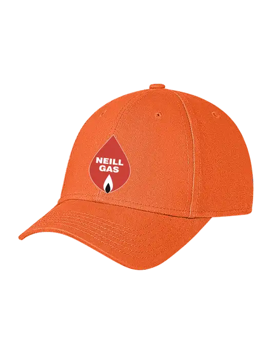 Orange Structured Soft Snap Closure Hook & Loop Cap w/Neill Gas Logo