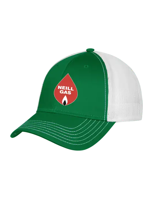 Kelly/White Mesh Trucker Cap Snap Back w/Neill Gas Logo