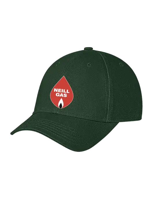 Dark Green Structured Soft Snap Closure Hook & Loop Cap w/Neill Gas Logo