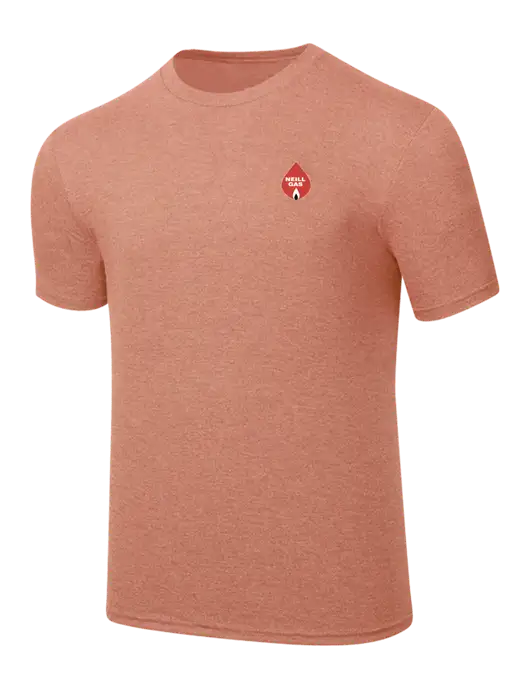 Simply Soft Heathered Light Peach 4.5oz  Poly/Combed Ring Spun Cotton T-Shirt w/Neill Gas Logo