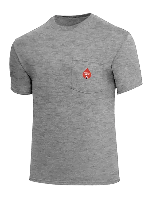 Core Blend Medium Grey Heather Pocket T-Shirt w/Neill Gas Logo