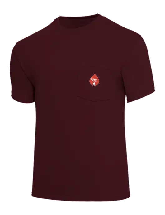 Core Blend Maroon Pocket T-Shirt w/Neill Gas Logo