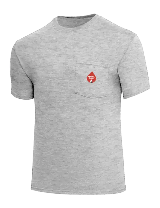 Core Blend Light Grey Heather Pocket T-Shirt w/Neill Gas Logo
