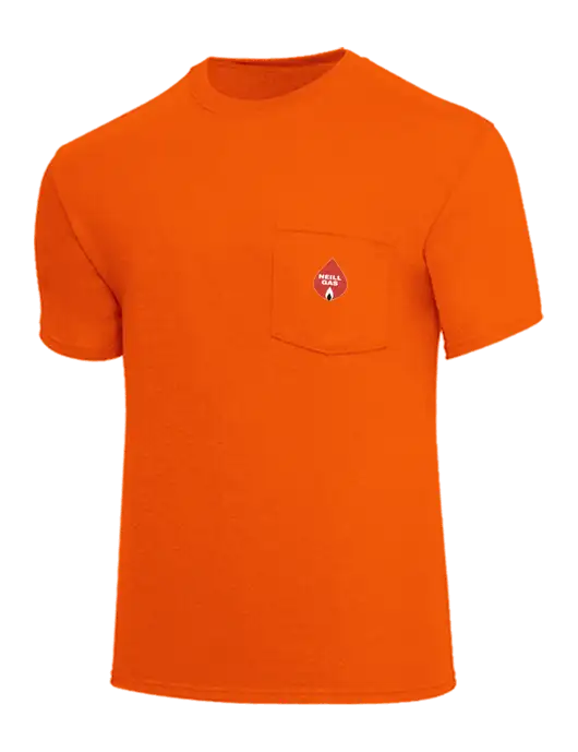 Core Blend Safety Orange Pocket T-Shirt w/Neill Gas Logo