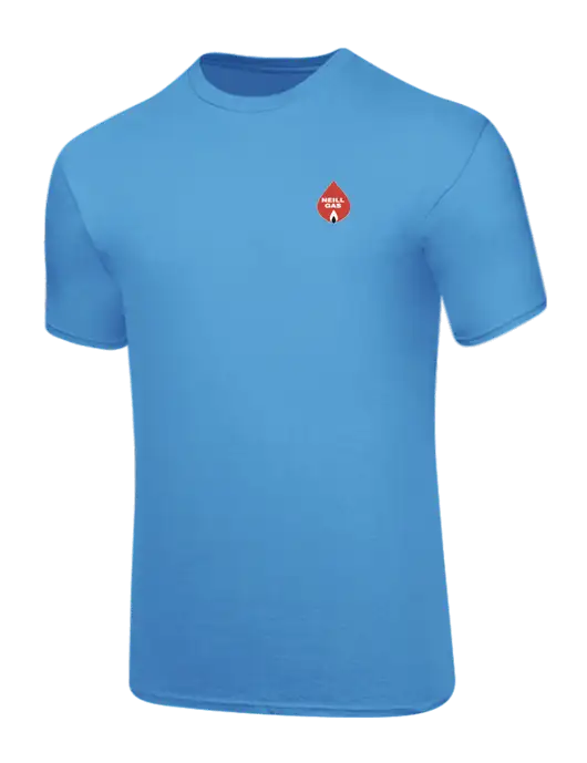 Core Blend Light Sapphire Blue T-Shirt w/Neill Gas Logo