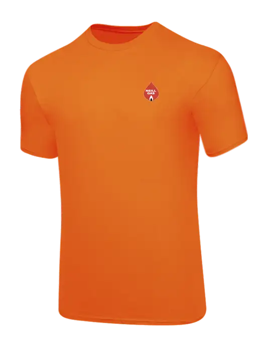 Core Blend Safety Orange T-Shirt w/Neill Gas Logo