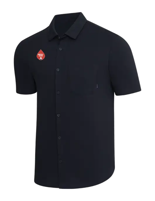 OGIO Black Extend Short Sleeve Button Up Shirt w/Neill Gas Logo