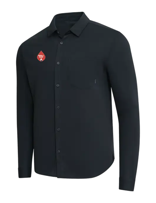 OGIO Black Extend Long Sleeve Button Up Shirt w/Neill Gas Logo