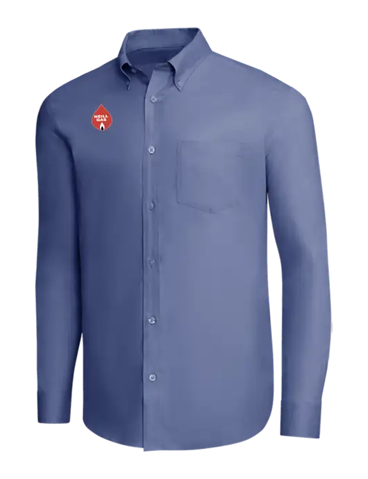 Brooks Brothers Light Navy Wrinkle-Free Stretch Pinpoint Shirt w/Neill Gas Logo