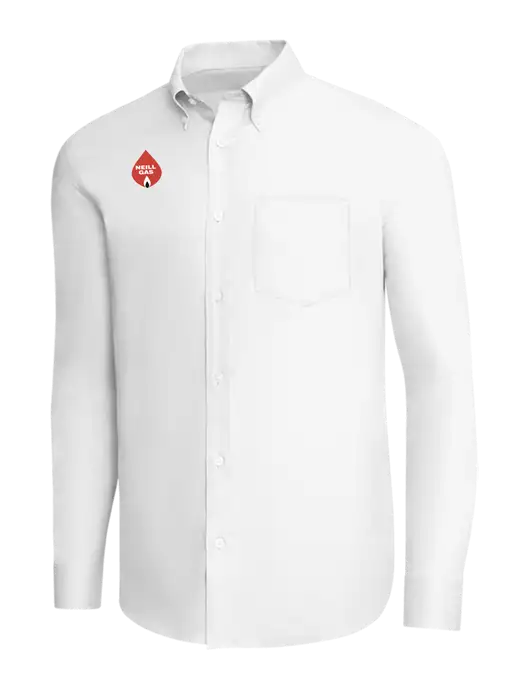 Brooks Brothers White Wrinkle-Free Stretch Pinpoint Shirt w/Neill Gas Logo