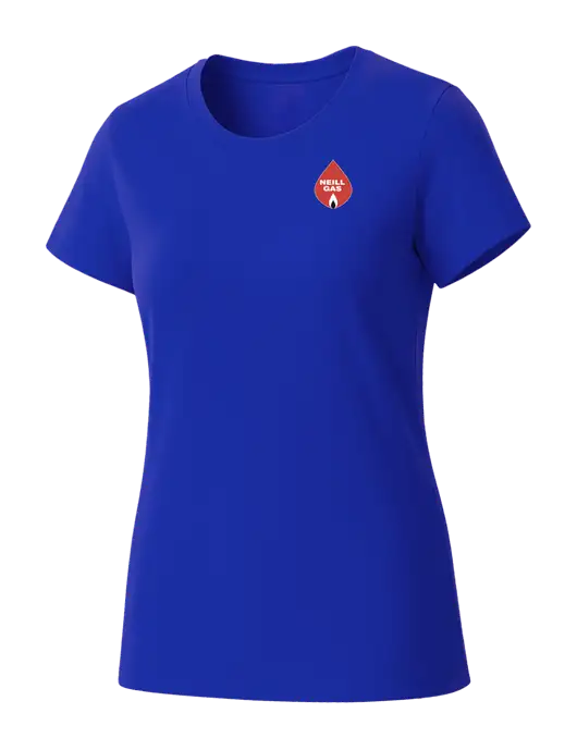 Womens Seriously Soft Royal T-Shirt w/Neill Gas Logo