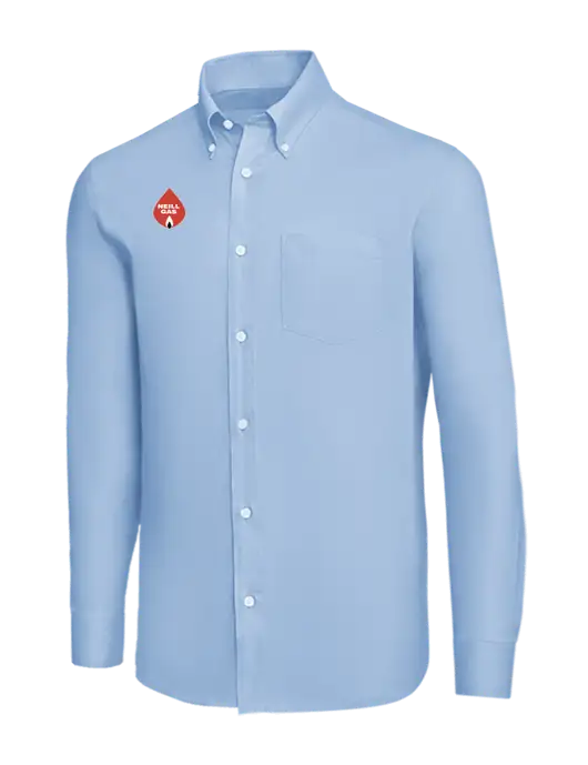 Brooks Brothers Light Blue Wrinkle-Free Stretch Nailhead Shirt w/Neill Gas Logo
