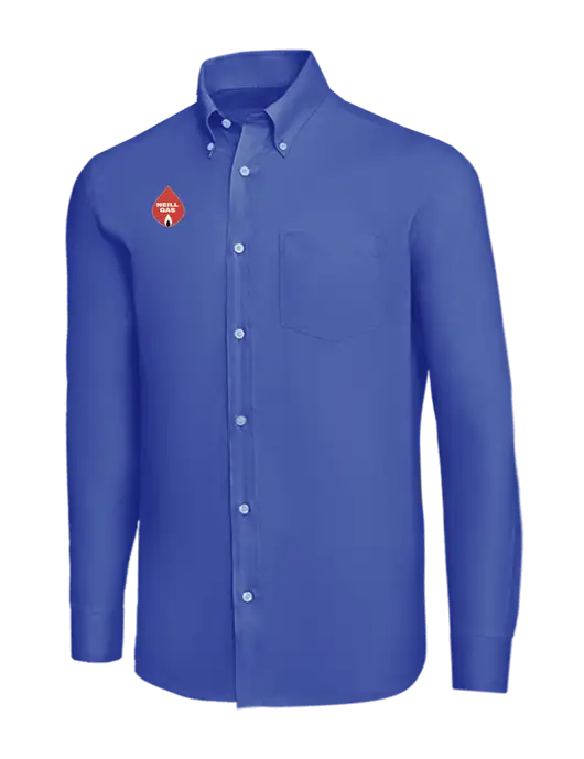 Brooks Brothers Dark Royal Wrinkle-Free Stretch Nailhead Shirt w/Neill Gas Logo