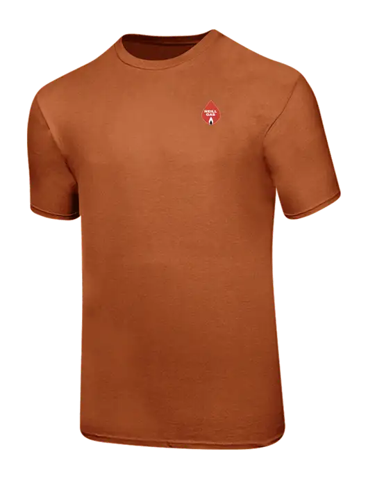 Ring Spun Burnt Orange 4.5 oz T-Shirt w/Neill Gas Logo