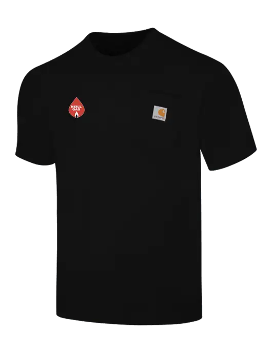 Carhartt Loose Fit Workwear Black Short Sleeve Pocket T-Shirt w/Neill Gas Logo