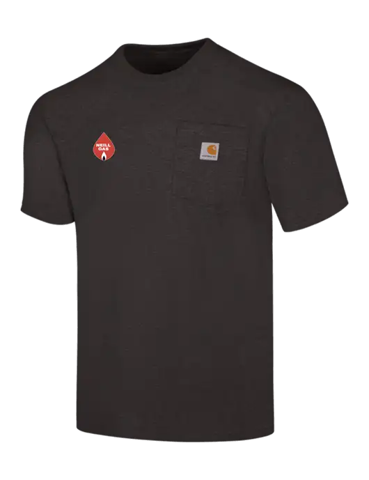 Carhartt Loose Fit Workwear Charcoal Heather Short Sleeve Pocket T-Shirt w/Neill Gas Logo