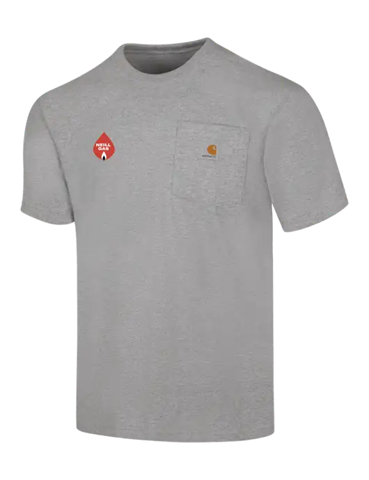 Carhartt Loose Fit Workwear Light Grey Heather Short Sleeve Pocket T-Shirt w/Neill Gas Logo