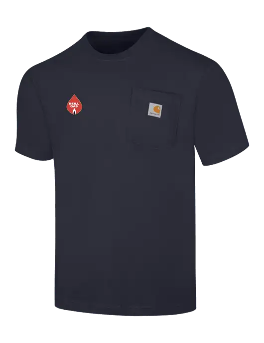 Carhartt Loose Fit Workwear Dark Navy Short Sleeve Pocket T-Shirt w/Neill Gas Logo