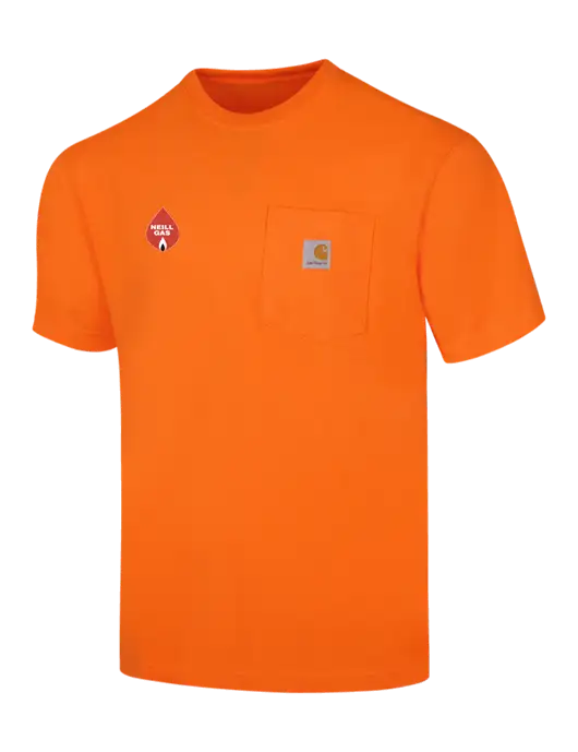 Carhartt Loose Fit Workwear Dark Orange Short Sleeve Pocket T-Shirt w/Neill Gas Logo