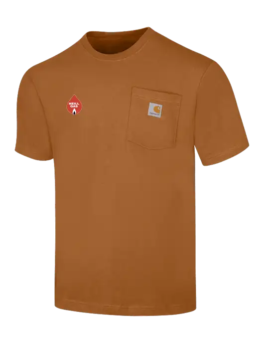 Carhartt Loose Fit Workwear Light Brown Short Sleeve Pocket T-Shirt w/Neill Gas Logo