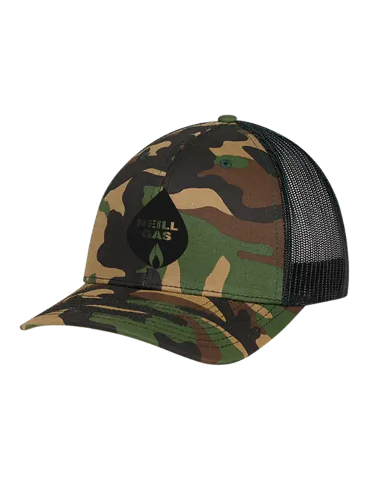 Richardson Adjustable Snapback Original 112P Trucker Cap Army Camo/Black  w/Neill Gas Logo