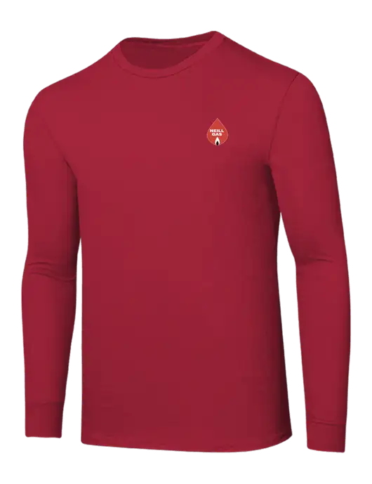 Core Blend Red Long Sleeve Tee w/Neill Gas Logo