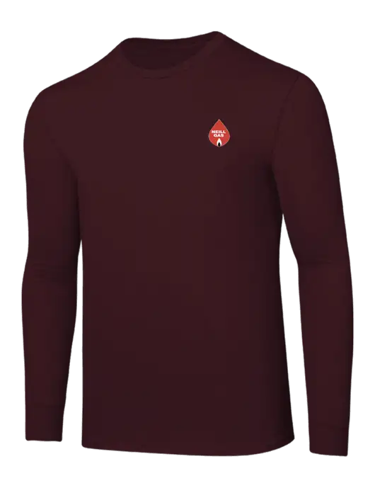 Core Blend Maroon Long Sleeve Tee w/Neill Gas Logo