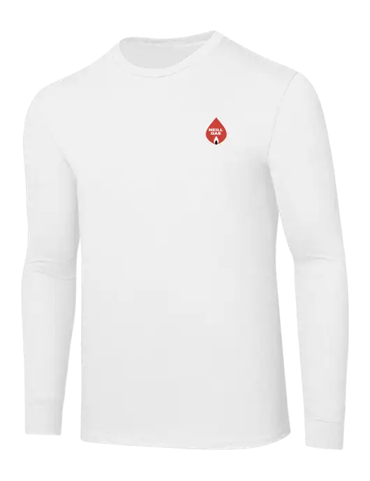 Core Blend White Long Sleeve Tee w/Neill Gas Logo