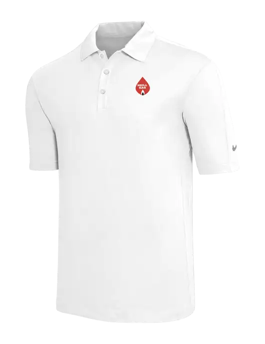 Nike White Tech Sport Dri-FIT Polo w/Neill Gas Logo