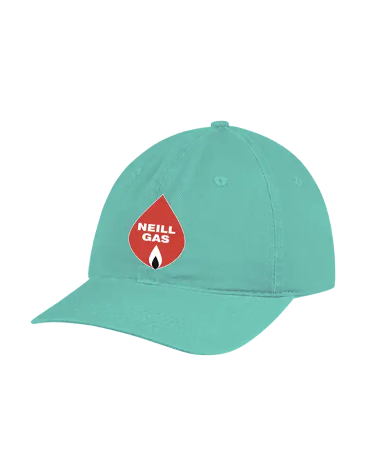 Garment Washed Unstructured Twill Very Light Teal Cap w/Neill Gas Logo