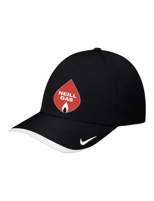 Nike Black/White Dri-FIT Perforated Performance Cap w/Neill Gas Logo