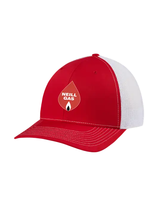 Richardson Adjustable Snapback Original 112 Trucker Cap Red w/White Mesh w/Neill Gas Logo