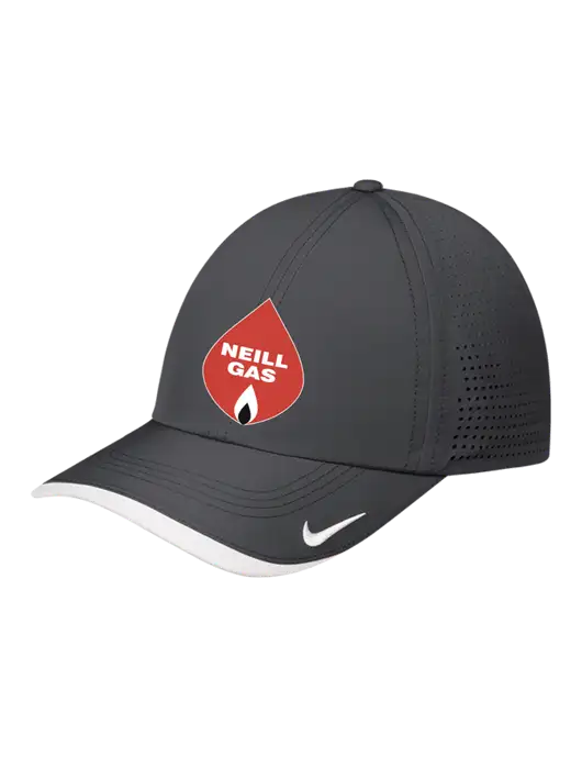 Nike Dark Grey/White Dri-FIT Perforated Performance Cap w/Neill Gas Logo
