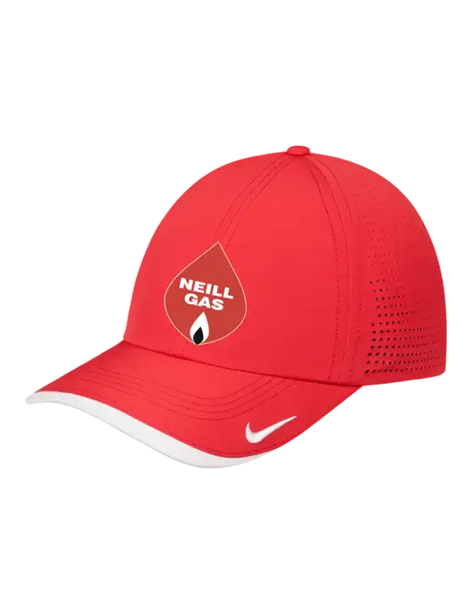 Nike Red/White Dri-FIT Perforated Performance Cap w/Neill Gas Logo