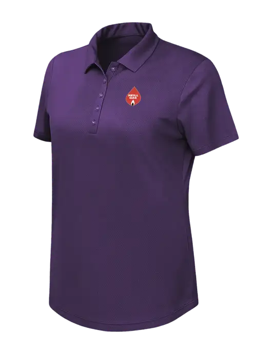 Callaway Womens Birdseye Purple Polo w/Neill Gas Logo