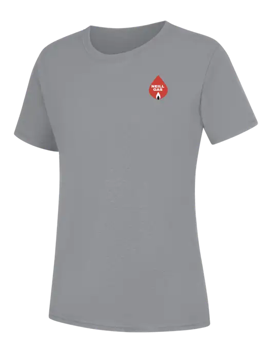 Womens Light Grey Heather Core Blend Tee w/Neill Gas Logo