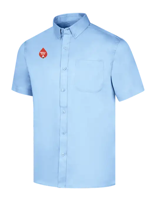 Short Sleeve Light Blue Superpro React Twill Shirt w/Neill Gas Logo