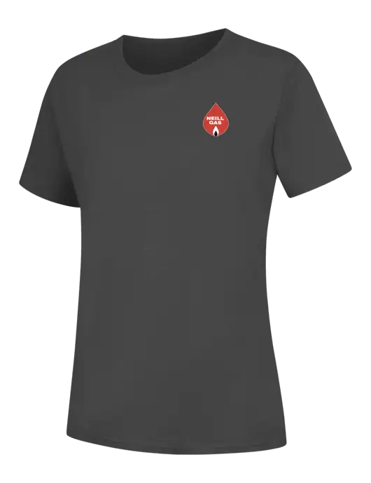 Womens Charcoal Core Blend Tee w/Neill Gas Logo
