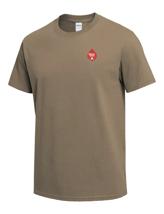 Dark Tan Heavyweight 6.1 oz T-Shirt w/Neill Gas Logo