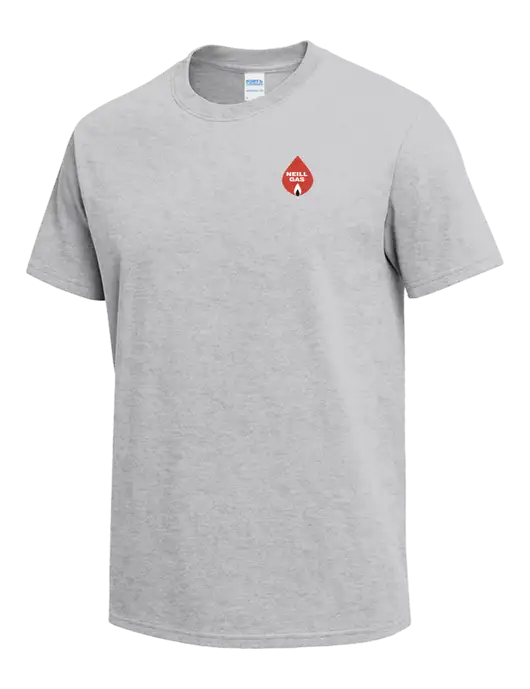 Light Grey Heather Heavyweight 6.1 oz T-Shirt w/Neill Gas Logo