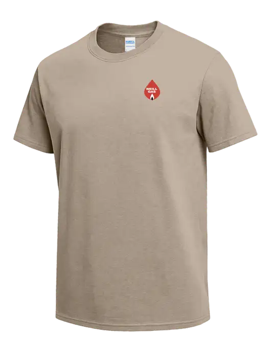 Tan Heavyweight 6.1 oz T-Shirt w/Neill Gas Logo