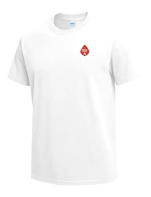 White Heavyweight 6.1 oz T-Shirt w/Neill Gas Logo