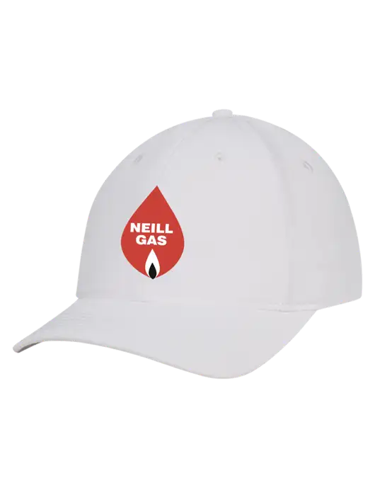 White Nylon Twill Performance Cap w/Neill Gas Logo