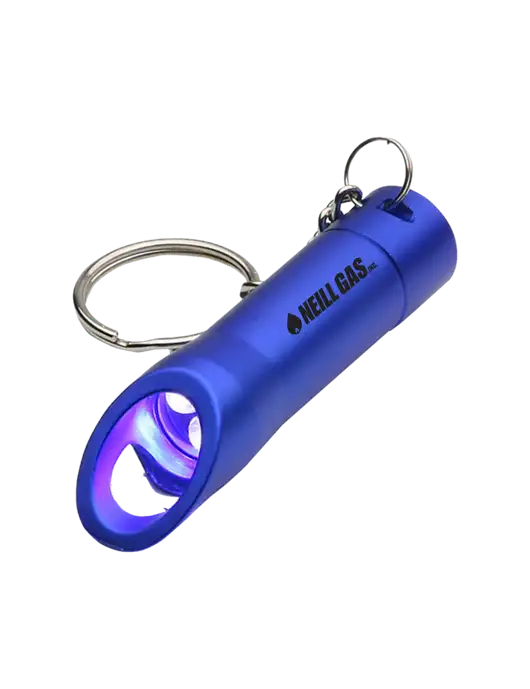 Royal Pocket LED Flashlight with Bottle Opener & Keychain w/Neill Gas Logo