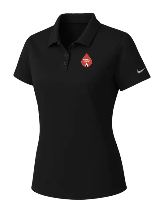 Nike Womens Black Dry Essential Solid Polo w/Neill Gas Logo