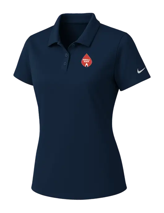 Nike Womens Navy Dry Essential Solid Polo w/Neill Gas Logo