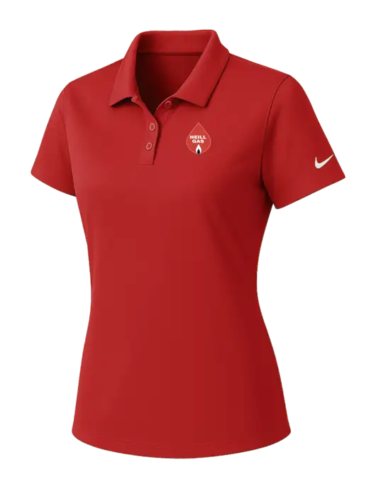 Nike Womens Red Dry Essential Solid Polo w/Neill Gas Logo