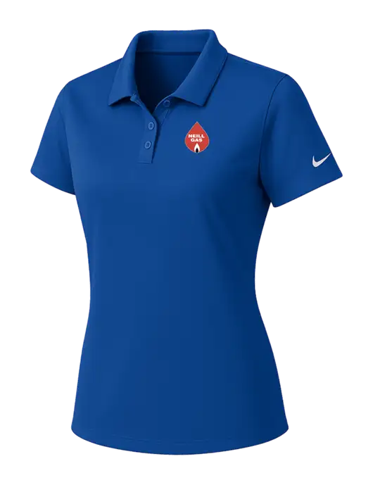 Nike Womens Dark Royal Dry Essential Solid Polo w/Neill Gas Logo